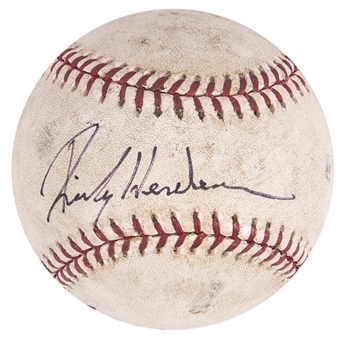 2001 Rickey Henderson Game Used & Signed OML Selig Baseball Used for Career Hit #2681 (MEARS & JSA)